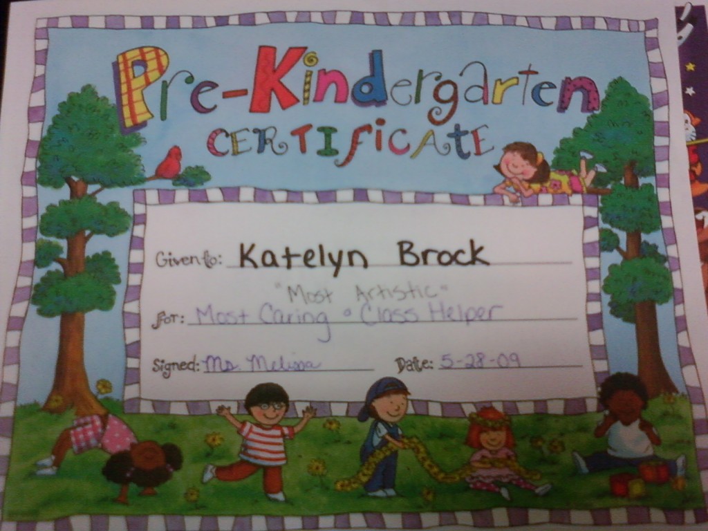 Certificate "Most Artistic" "Helpful" and ...