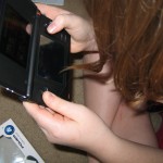 Jamie playing Spongebob DS.