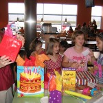 Opening presents and cards.